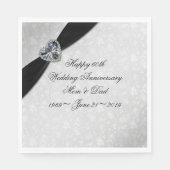 Damask 60th Wedding Jubileum Servet (Voorkant)