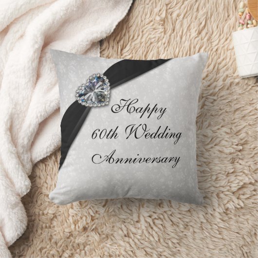 Damask 60th Wedding Jubileum Sierkussen (Deken)