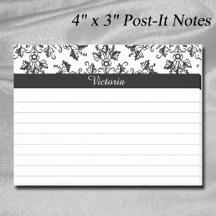 Damask Aangepaste Vintage Bloem Kunst Gelinieerd Post-it® Notes