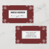 Damask Accent / Rood Visitekaartje (Voorkant / Achterkant)