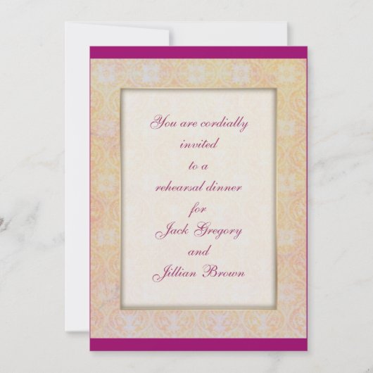 Damask Accents repetition-diner uitnodiging (Voorkant)