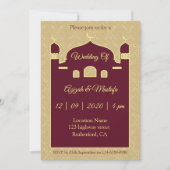 Damask-achtergrond op Arabisch huwelijk Kaart (Voorkant)