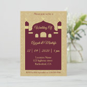 Damask-achtergrond op Arabisch huwelijk Kaart (Staand voorkant)