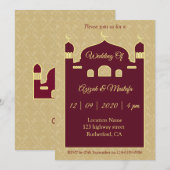 Damask-achtergrond op Arabisch huwelijk Kaart (Voorkant / Achterkant)