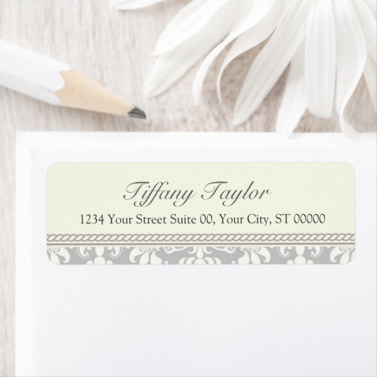 Damask Address Label 3/4 x 2 1/4 inch (Insitu)