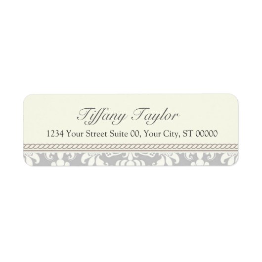 Damask Address Label 3/4 x 2 1/4 inch (Voorkant)