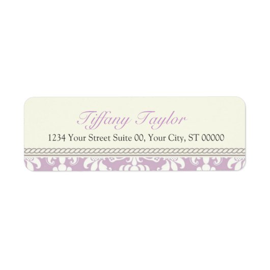 Damask Address Label 3/4 x 2 1/4 inch (Voorkant)