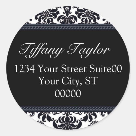 Damask Address Sticker (Voorkant)