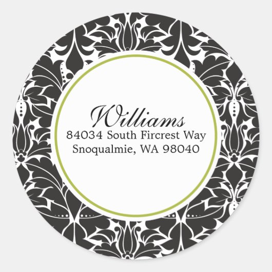 Damask Address Sticker (Voorkant)