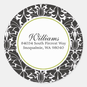 Damask Address Sticker