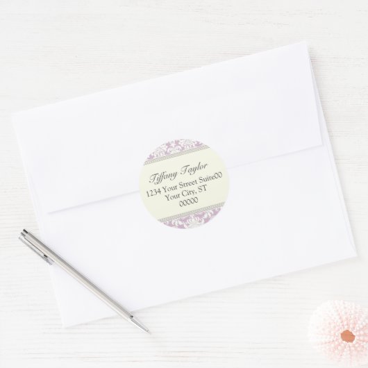Damask Address Sticker (Envelop)