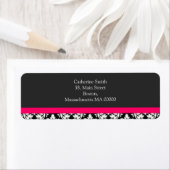 Damask Adresetiketten met Hot Pink Etiket (Insitu)