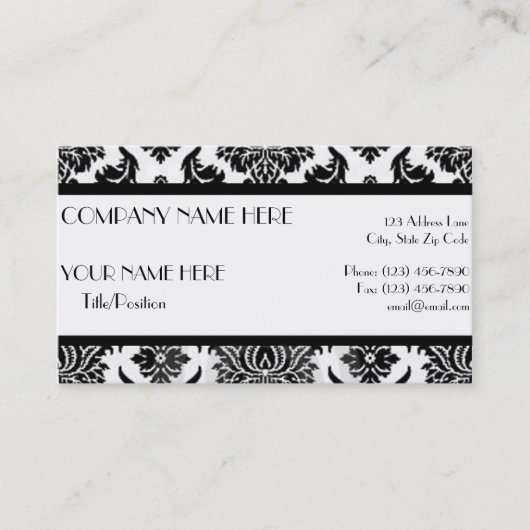 Damask Afsprakenkaartje (Voorkant)