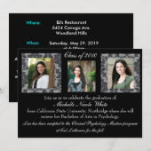 Damask Afstuderen Invitation Kaart (Voorkant / Achterkant)