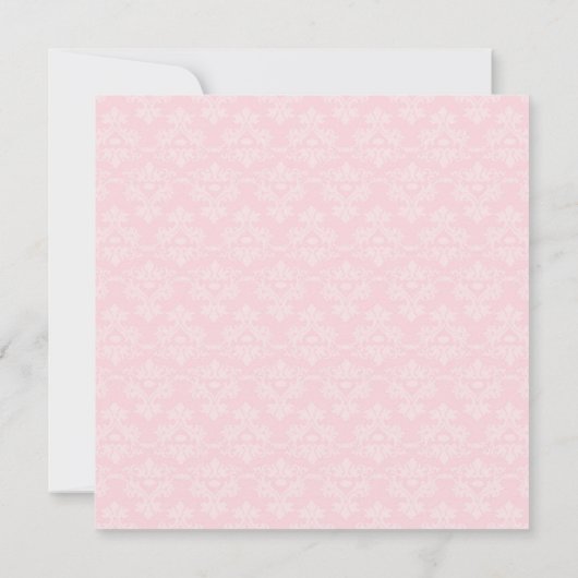 Damask Afstuderen Invitation Kaart (Achterkant)
