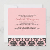  Damask Afstuderen koninklijk monogram Kaart (Achterkant)