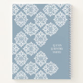Damask Ambience Abstract Geometrisch (Icy Blue) Notitieboek (Achterkant)