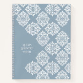Damask Ambience Abstract Geometrisch (Icy Blue) Notitieboek (Voorkant)