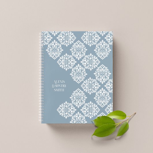 Damask Ambience Abstract Geometrisch (Icy Blue) Notitieboek