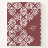 Damask Ambience Abstracte geometrische (koperroest Notitieboek (Achterkant)