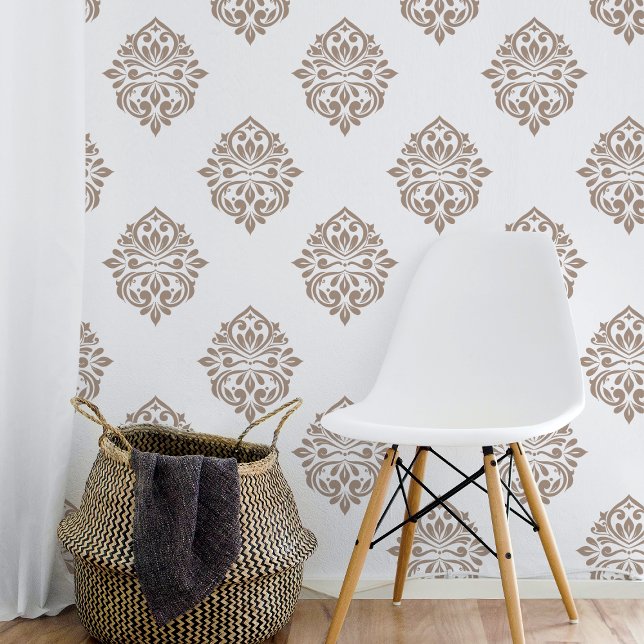 Damask Ambience Beige Off White Behang (Creator heeft geüpload)