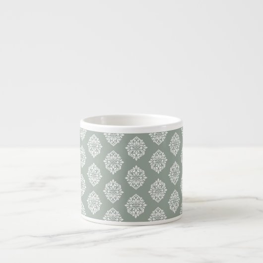 Damask Ambience Bleke Olijf Espresso Cup Espresso Kop (Voorkant)