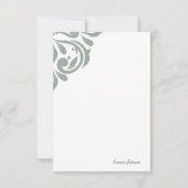 Damask Ambience Bleke Olijf Notitiekaartje (Achterkant)