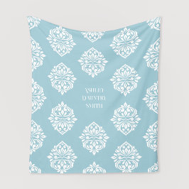 Damask Ambience Bord Cerulean Fleece Deken
