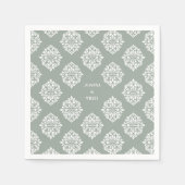 Damask Ambience Bord Olive Classic Wedding Napkins Servet (Voorkant)