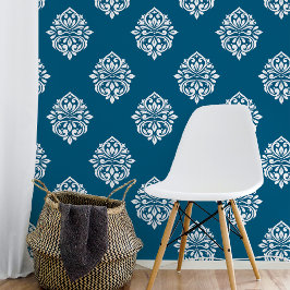 Damask Ambience Crystal Blauwgroen Blauw Behang