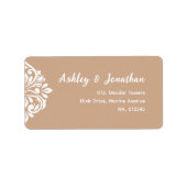 Damask Ambience: Elegant uniek beige adres Etiket (Voorkant)