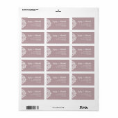 Damask Ambience: Elegant Uniek Bord Roze Adres Etiket (Full Sheet)