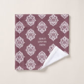 Damask Ambience gepersonaliseerde Toscaanse rood Bad Handdoek (Wasdoekje)