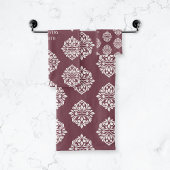 Damask Ambience gepersonaliseerde Toscaanse rood Bad Handdoek