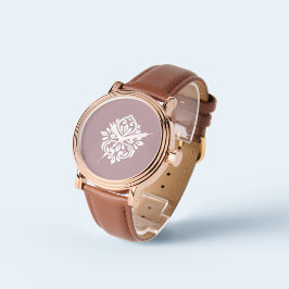 Damask Ambience Mountbatten Roze Horloge
