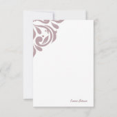 Damask Ambience Toscane Bord Roze Notitiekaartje (Achterkant)