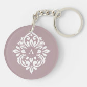 Damask Ambience (Toscane Bord Roze) Sleutelhanger (Achterkant)