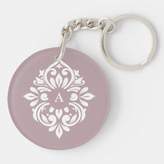 Damask Ambience (Toscane Bord Roze) Sleutelhanger (Achterkant)