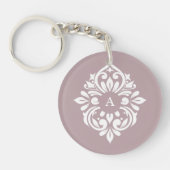 Damask Ambience (Toscane Bord Roze) Sleutelhanger (Voorkant)