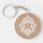 Damask Ambience (Zachte beige) Sleutelhanger (Voorkant)