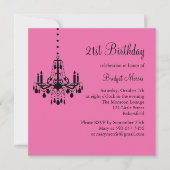 Damask and Crystals 21st Birthday Invitation Kaart (Voorkant)
