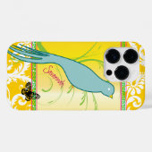  Damask Aqua Blue Swallow Vogelvlinder Case-Mate iPhone Case (Achterkant (horizontaal))