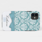 Damask Aqua Bow iPhone 5 Hoesje (Achterkant (horizontaal))