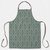 Damask Aqua en tan patroon Schort (Voorkant)