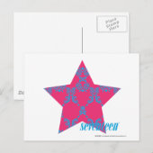 Damask Aqua-Magenta 2 Briefkaart (Voorkant / Achterkant)