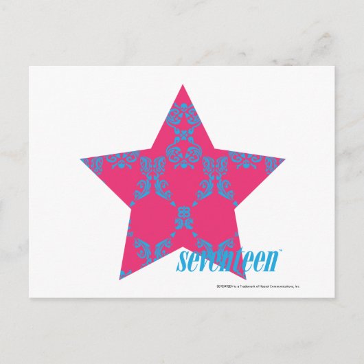 Damask Aqua-Magenta 2 Briefkaart (Voorkant)