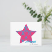 Damask Aqua-Magenta 2 Briefkaart (Staand voorkant)