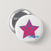 Damask Aqua-Magenta 2 Ronde Button 5,7 Cm (Voorkant /achterkant)