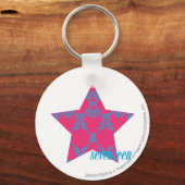 Damask Aqua-Magenta 2 Sleutelhanger (Voorkant)