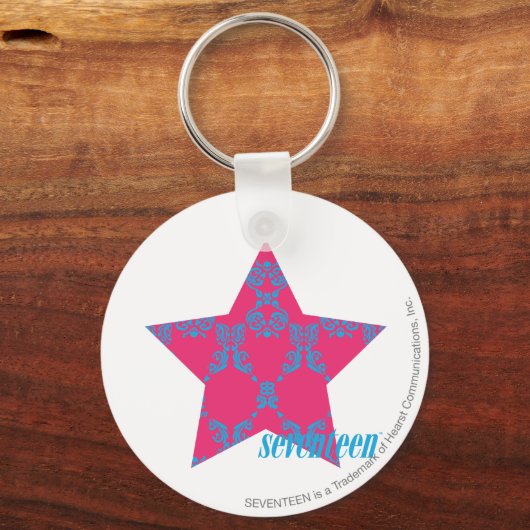 Damask Aqua-Magenta 2 Sleutelhanger (Voorkant)